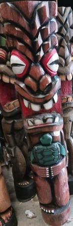 Tiki totem en bois de cocotier 150 cm coloré, Bois, Enlèvement ou Envoi, Neuf