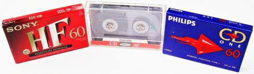 3 Cassettes audio vierges: Sony, Maxell, Philips, de 60 min., Cd's en Dvd's, Cassettebandjes, Nieuw in verpakking, Origineel, 2 t/m 25 bandjes