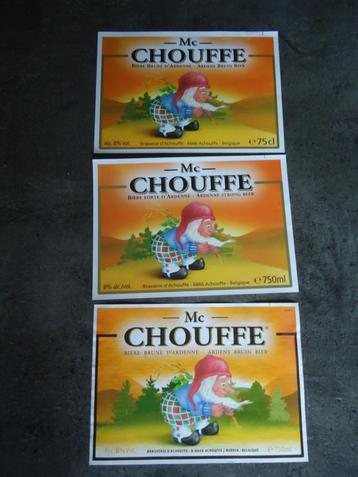 Br.d'Achouffe : 1+1+1 Mc Chouffe bieretiketten 