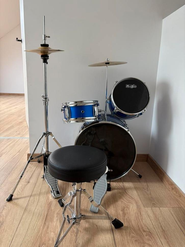 Ensemble de batterie pour enfants avec charleston et siège, Musique & Instruments, Batteries & Percussions, Comme neuf, Enlèvement