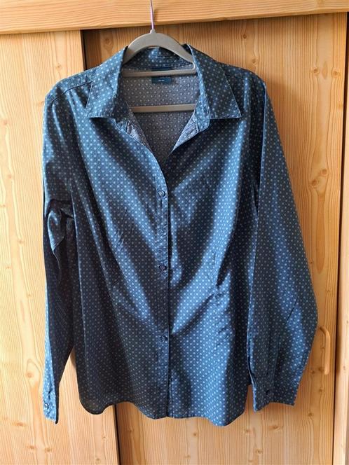 Blouse met lange mouwen groen/blauw met bloemetjes maat 44, Kleding | Dames, Blouses en Tunieken, Zo goed als nieuw, Maat 42/44 (L)