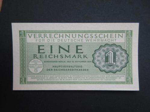 1 Reichsmark 1944 Duitsland Wehrmacht Legergeld WW2 UNC (02), Verzamelen, Militaria | Tweede Wereldoorlog, Landmacht, Overige typen