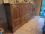 eetkamer met 2 kasten, een tafel en 5 stoelen, Huis en Inrichting, Ophalen, Gebruikt, Rustiek, 4 tot 6 stoelen