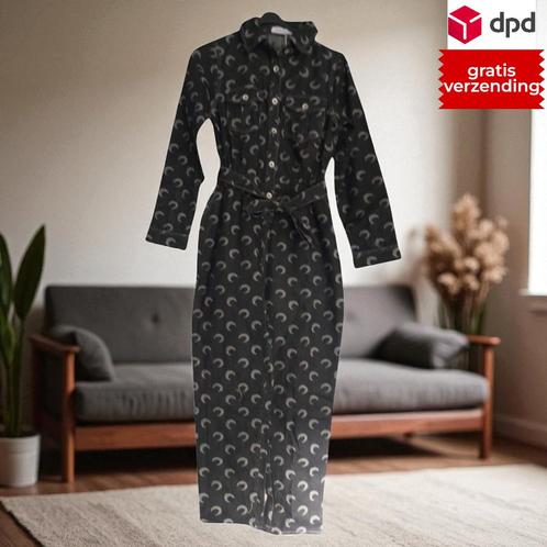 Spijker jumpsuit zwart grijs S, Kleding | Dames, Jumpsuits, Nieuw, Maat 36 (S), Zwart, Verzenden