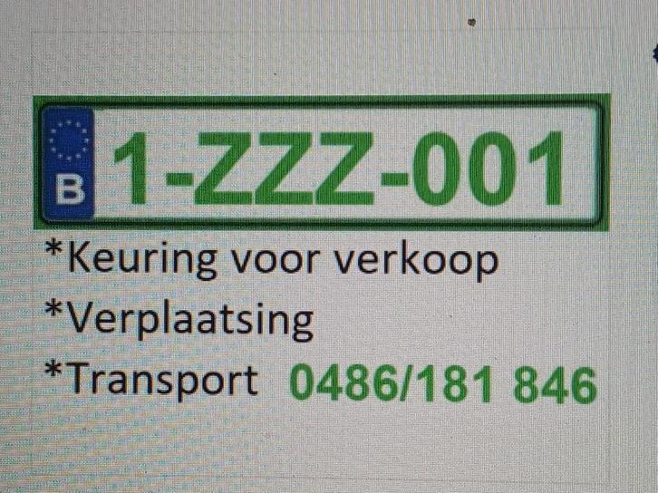 Z-plaat-keuring voor verkoop, transport 0486 18 18 46, Auto diversen, Overige Auto diversen, Ophalen of Verzenden