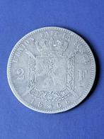 1866 Belgique 2 francs en argent Léopold II, Argent, Envoi, Monnaie en vrac, Argent