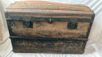 Oude reiskoffer in hout met jute, Minder dan 50 cm, Gebruikt, 50 tot 100 cm, 50 tot 75 cm