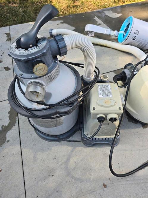 Zandfilter + pomp, skimmer, zoutwatersysteem en schepnet, Tuin en Terras, Zwembad-toebehoren, Gebruikt, Zwembadpomp, Ophalen of Verzenden