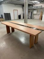 Table en bois massif avec verre 1 m x 2,6 m, 100 à 150 cm, Rectangulaire, Verre, Enlèvement
