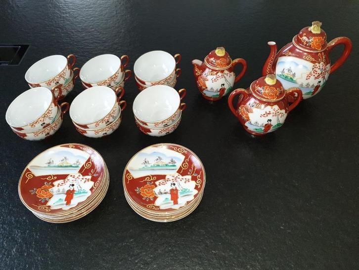 Japans theeservies, Huis en Inrichting, Keuken | Servies, Gebruikt, Compleet servies, Overige stijlen, Aardewerk, Ophalen