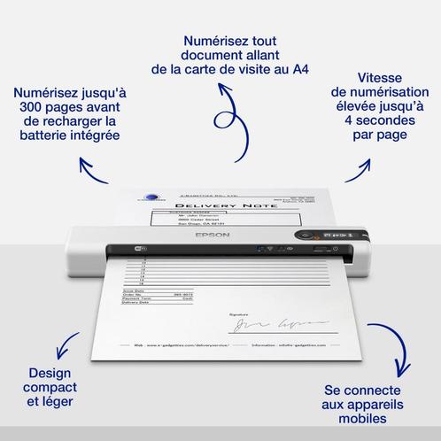 Epson DS-80W Workforce draadloze draagbare documentscanner, Computers en Software, Scanners, Zo goed als nieuw, Mobiele scanner