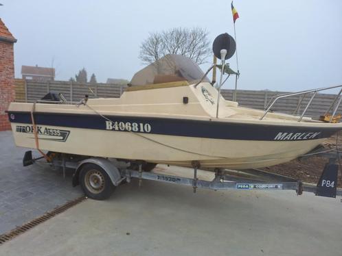 Visboot orca 535, Watersport en Boten, Vis- en Consoleboten, Gebruikt, 50 tot 70 pk, 3 tot 6 meter, Benzine, Buitenboordmotor