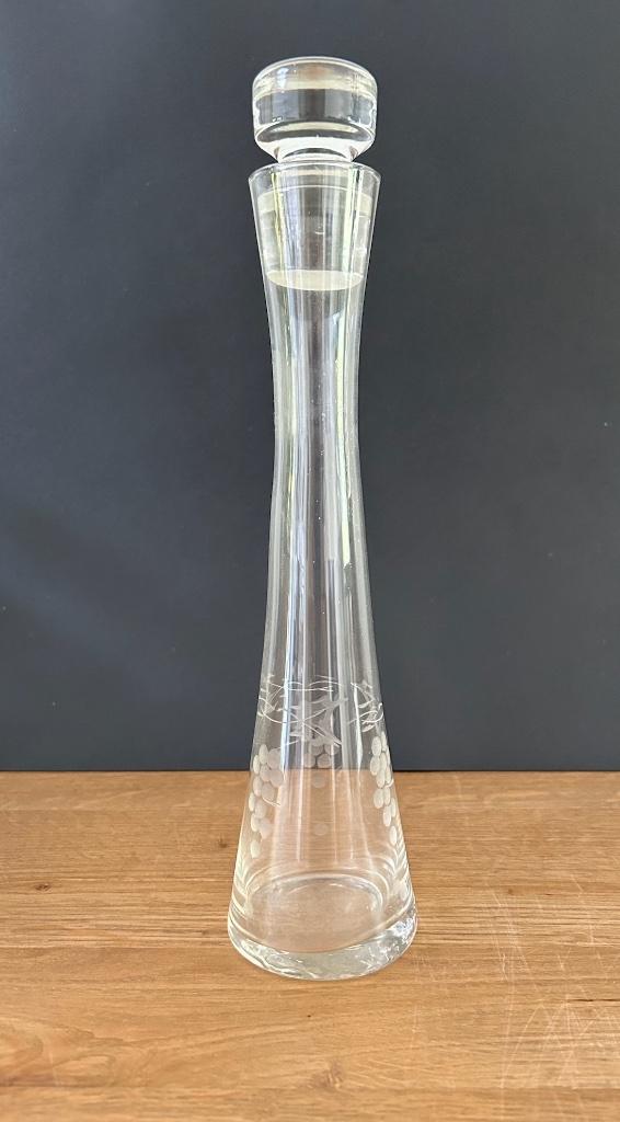 Elegante Vintage Glazen Karaf met Stop - Druiven Decoratie, Antiek en Kunst, Antiek | Glaswerk en Kristal, Ophalen of Verzenden