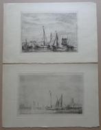 HENDRIK (RIK) SCHAEFFELS / LOT 2 WERKEN / ZW-W ETS / 33x50cm, Antiek en Kunst, Kunst | Etsen en Gravures, Ophalen of Verzenden