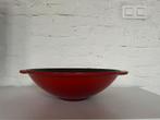 Grote gietijzeren wok / sauteuse 34 cm – rood –, Maison & Meubles, Enlèvement, Comme neuf, Fonte, Wok