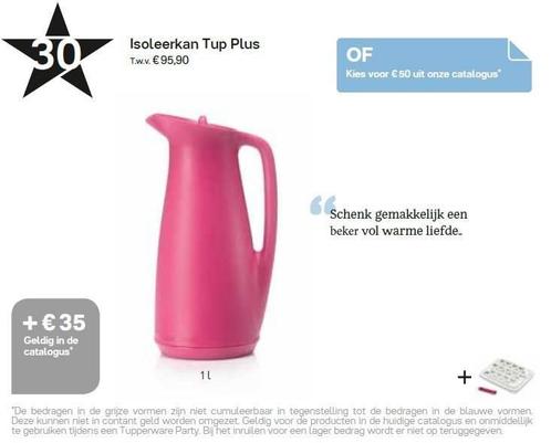 Nieuwe isoleerkan van tupperware 1 liter, Huis en Inrichting, Keuken | Tupperware, Nieuw, Ophalen of Verzenden