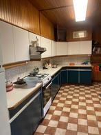 Gratis - Vintage keuken uit beaux-arts burgerhuis, Huis en Inrichting, Keuken | Complete keukens, Ophalen, Gebruikt, Blauw, Hoekkeuken