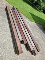 Palen / Balken AZOBE Hardhout 12x12 cm – Diverse lengtes, 250 cm ou plus, Enlèvement, Utilisé, Bois dur