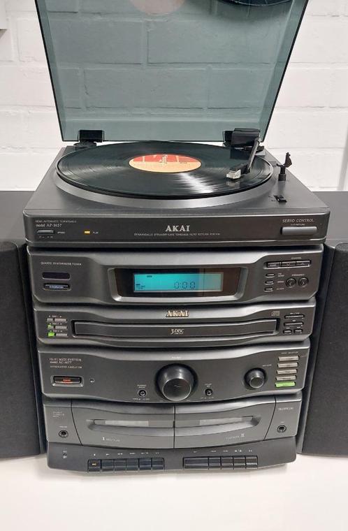 Akai stereo-set met platenspeler CD-speler boxen, TV, Hi-fi & Vidéo, Chaîne Hi-fi, Utilisé, Deck cassettes ou Lecteur-enregistreur de cassettes