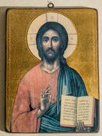 Icoon Jezus op hout en icoon van Maria, Ophalen