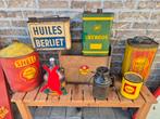 7 Oude blikken olie  , shell, bp ,Huiles, Berliet .., Verzamelen, Merken en Reclamevoorwerpen, Ophalen of Verzenden, Zo goed als nieuw