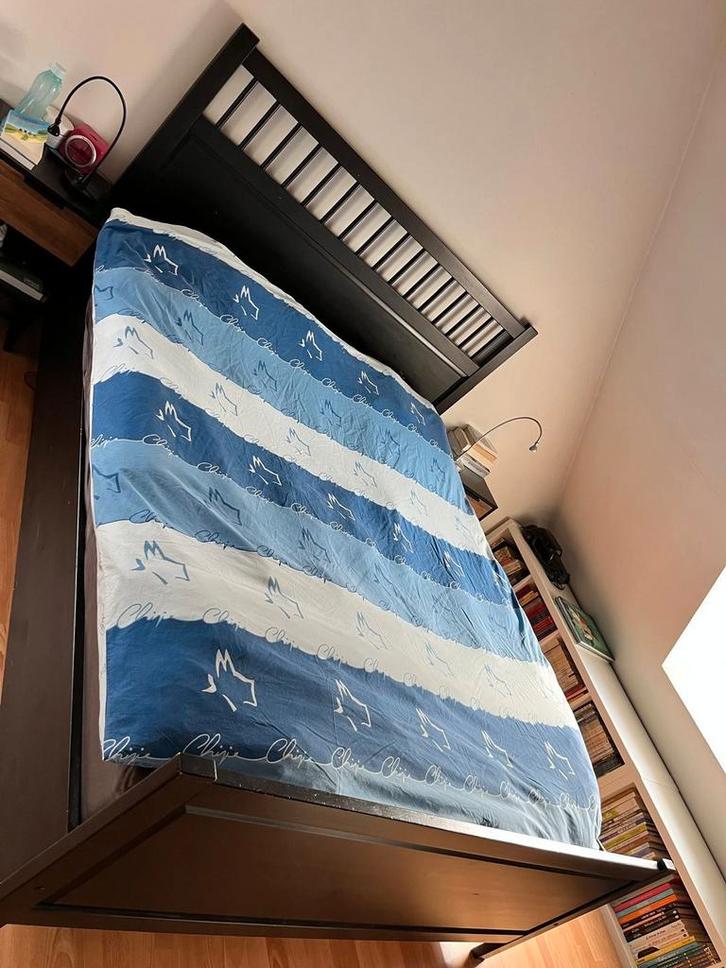 Lit double 160x200, Huis en Inrichting, Slaapkamer | Complete slaapkamers, Gebruikt, Ophalen