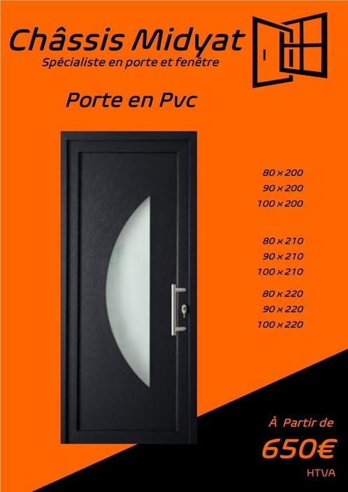 Porte d'entré Anthracite en STOCK 650€, Doe-het-zelf en Bouw, Glas en Ramen, Nieuw, Gevelraam of Ruit, Dubbelglas, Ophalen