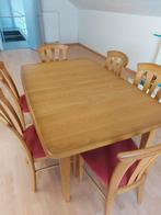 6 stoelen en een uitschuifbare eettafel, Ophalen, Gebruikt, 100 tot 150 cm, Klassiek