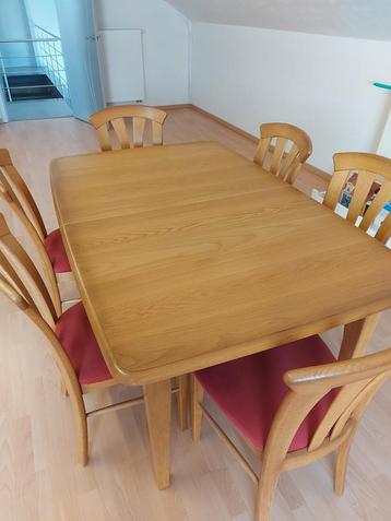 6 chaises et une table à manger extensible, Klassiek, 100 à 150 cm, Enlèvement, Utilisé