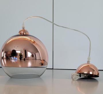 3 x Bol hanglamp LUX, koper ophangpendel, klaar glas, 25cm beschikbaar voor biedingen