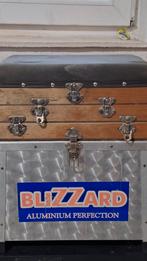 Viskoffer met zitting in aluminium en hout, Ophalen, Zo goed als nieuw, Koffer of Tas