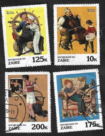 4 Congo-Kinshasa (Zaïre) 1981 Schilderijen van Rockwell beschikbaar voor biedingen