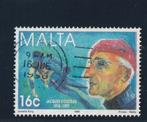 LOSSE  ZEGEL  MALTA -  Jacques Cousteau, Postzegels en Munten, Postzegels | Thematische zegels, Overige thema's, Verzenden, Gestempeld