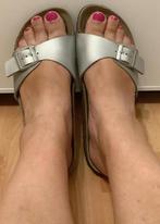 Gratis verzenden zilveren madrid birkenstock slippers mt 42, Kleding | Dames, Schoenen, Slippers, BIRKENSTOCK MADRID 42, Zo goed als nieuw