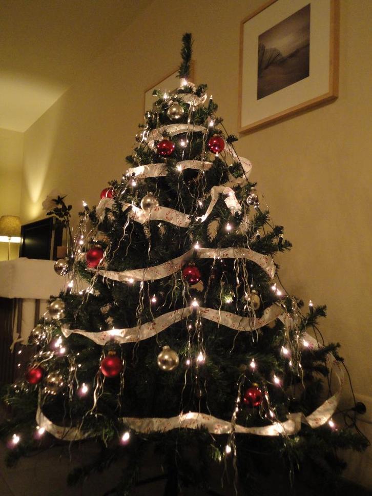 Kerstboom (kunststof - 150 cm - zonder versiering), Divers, Noël, Utilisé, Enlèvement