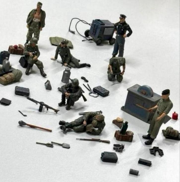 Figuren accessoires 1:48 soldaten militaire militair partij, Hobby en Vrije tijd, Modelbouw | Figuren en Diorama's, Zo goed als nieuw