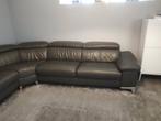 Canapé d'angle cuir gris (7places), Maison & Meubles, Canapés | Salons, Banc d'angle, Quatre personnes ou plus, Enlèvement, Utilisé