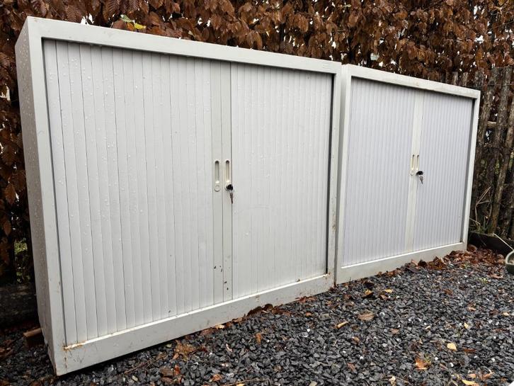 2 metalen kasten, Huis en Inrichting, Kasten | Roldeurkasten en Archiefkasten, Gebruikt, 100 tot 150 cm, 100 tot 150 cm, 25 tot 50 cm