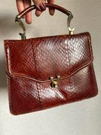Vintage slangenleer clutch met handvat, Ophalen of Verzenden, Gebruikt