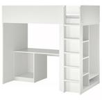 Ikea stapelbed/bureau 1 persoon WIT, Ophalen, Gebruikt