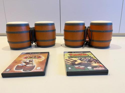 Donkey Kong Jungle Beat & Donkey Konga + 2 Konga Bongos, Games en Spelcomputers, Games | Nintendo GameCube, Gebruikt, Overige genres