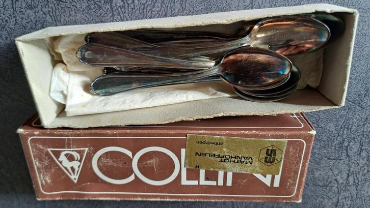 Set van 12 kleine vintage Auerhahn koffielepels (verzilv 90), Antiek en Kunst, Antiek | Bestek, Ophalen