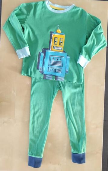 Mooie lichtgroene pyjama robot, maat 98/104