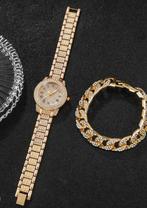 Montre et bracelet couleur Or avec diamant pour femme, Bijoux, Sacs & Beauté, Bagues, Comme neuf, Femme ou Homme, Argent, Or