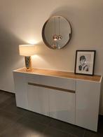 Witte dressoir met houten afwerking, Huis en Inrichting, Ophalen