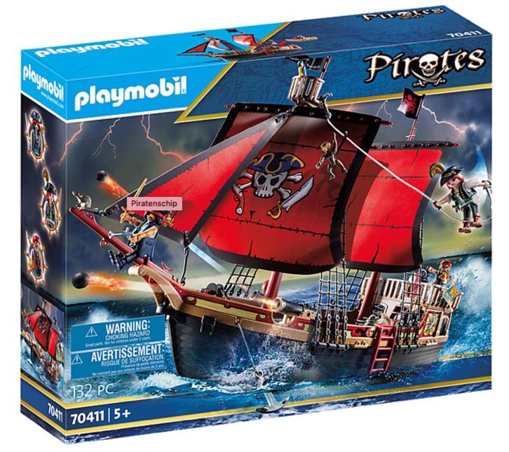 Playmobil - 70411 Piratenship - Nieuw, Kinderen en Baby's, Speelgoed | Playmobil, Nieuw, Complete set, Ophalen of Verzenden