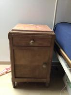 Oud nachtkastje met mareren blad, Ophalen, Zo goed als nieuw