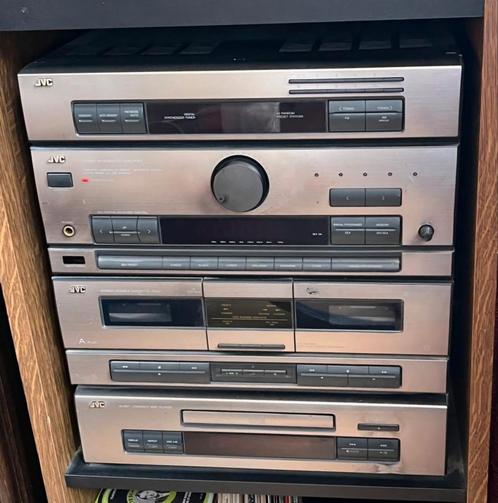 Volledige JVC stereo-installatie met boxen, TV, Hi-fi & Vidéo, Chaîne Hi-fi, Utilisé, Deck cassettes ou Lecteur-enregistreur de cassettes