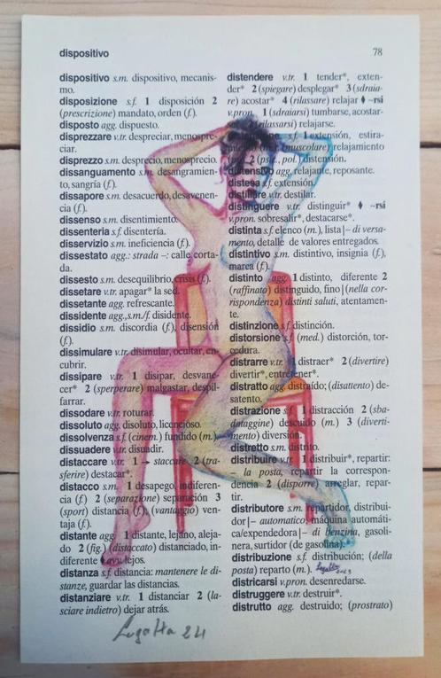 Set van 2 afdrukken op Italiaans-Spaanse woordenboek, Antiek en Kunst, Kunst | Overige Kunst, Verzenden