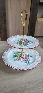 Etagere met lentefris bloemmotief/k.g. Luneville/pasen, Ophalen of Verzenden